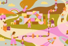 An illustration concept of children navigating grief through play