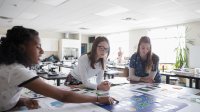Photo of students working on a project